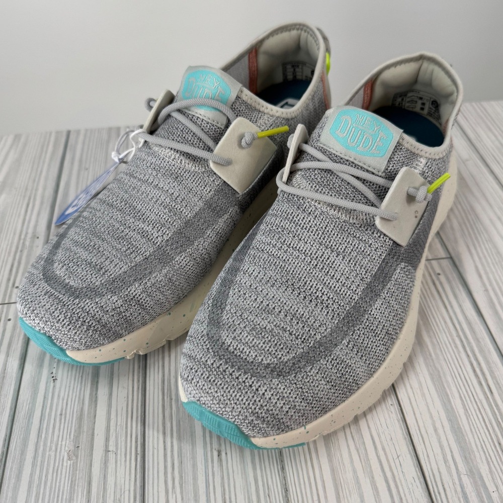 Hey Dude Sirocco Speckle Gray Knit Comfort Slip On Sneakers Women's 11 NWOB